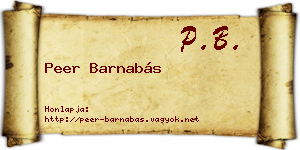 Peer Barnabás névjegykártya